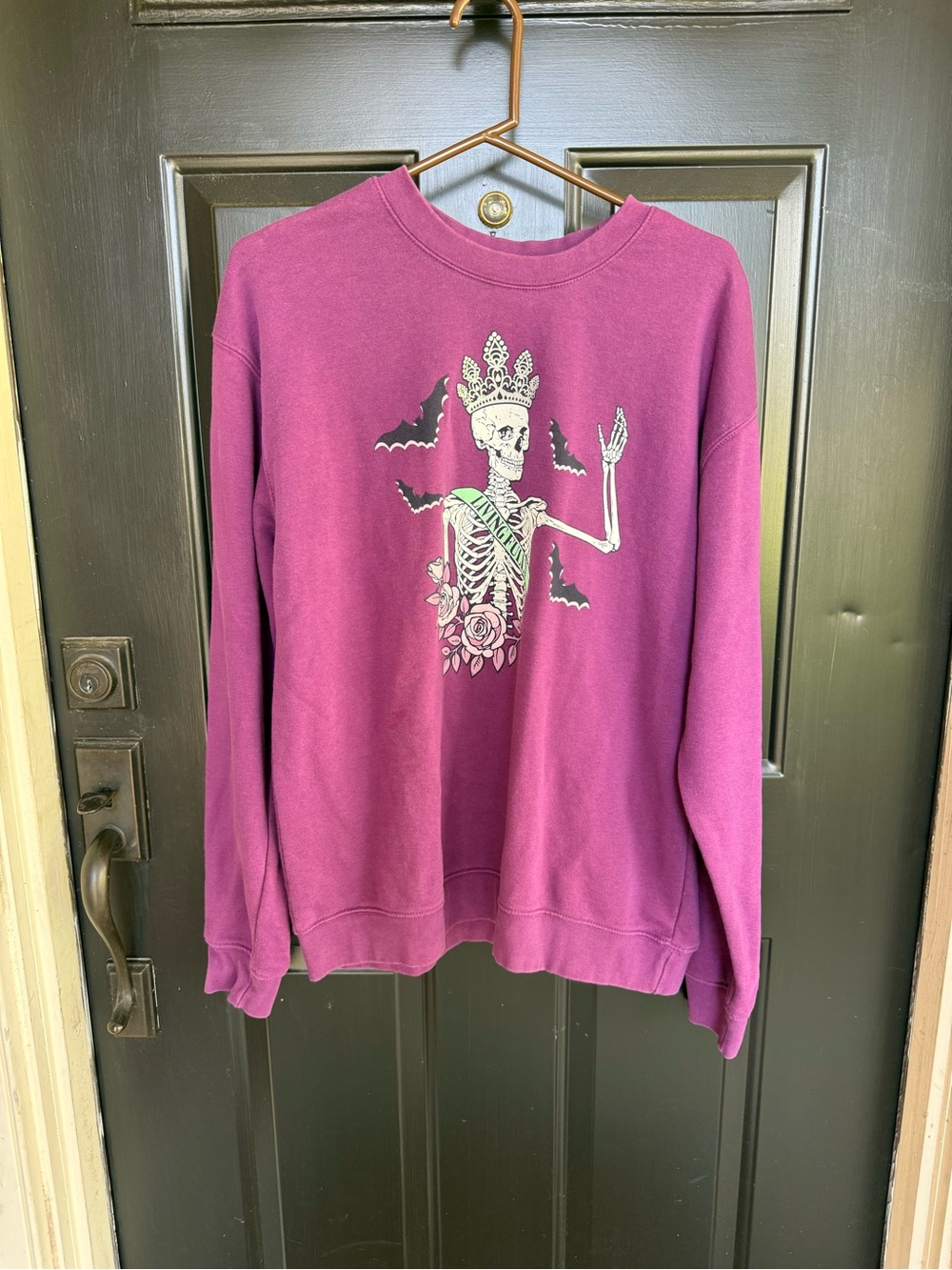 Living Fully - Queen of Halloween Graphic Crewneck Sweatshirt - Purple